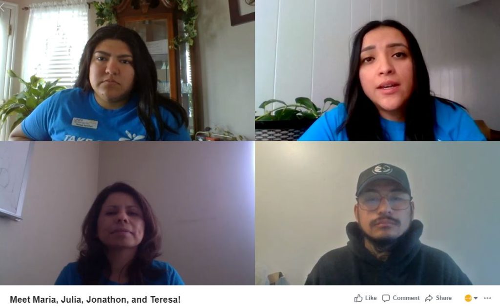 screenshot of a group chat with Teresa, Julie, Jonathon, and Teresa