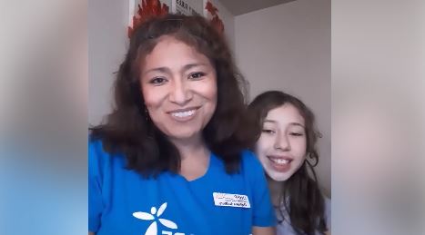 screenshot of Dahana's intro video with her and her daughter smiling